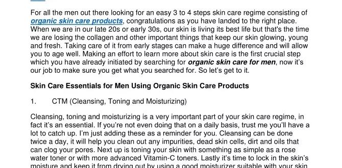 Maintaining skin health beyond products organic skin care for beginners for men