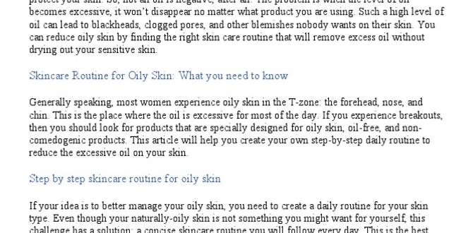 customized oily skin routine pdf customized oily skin routine pdf